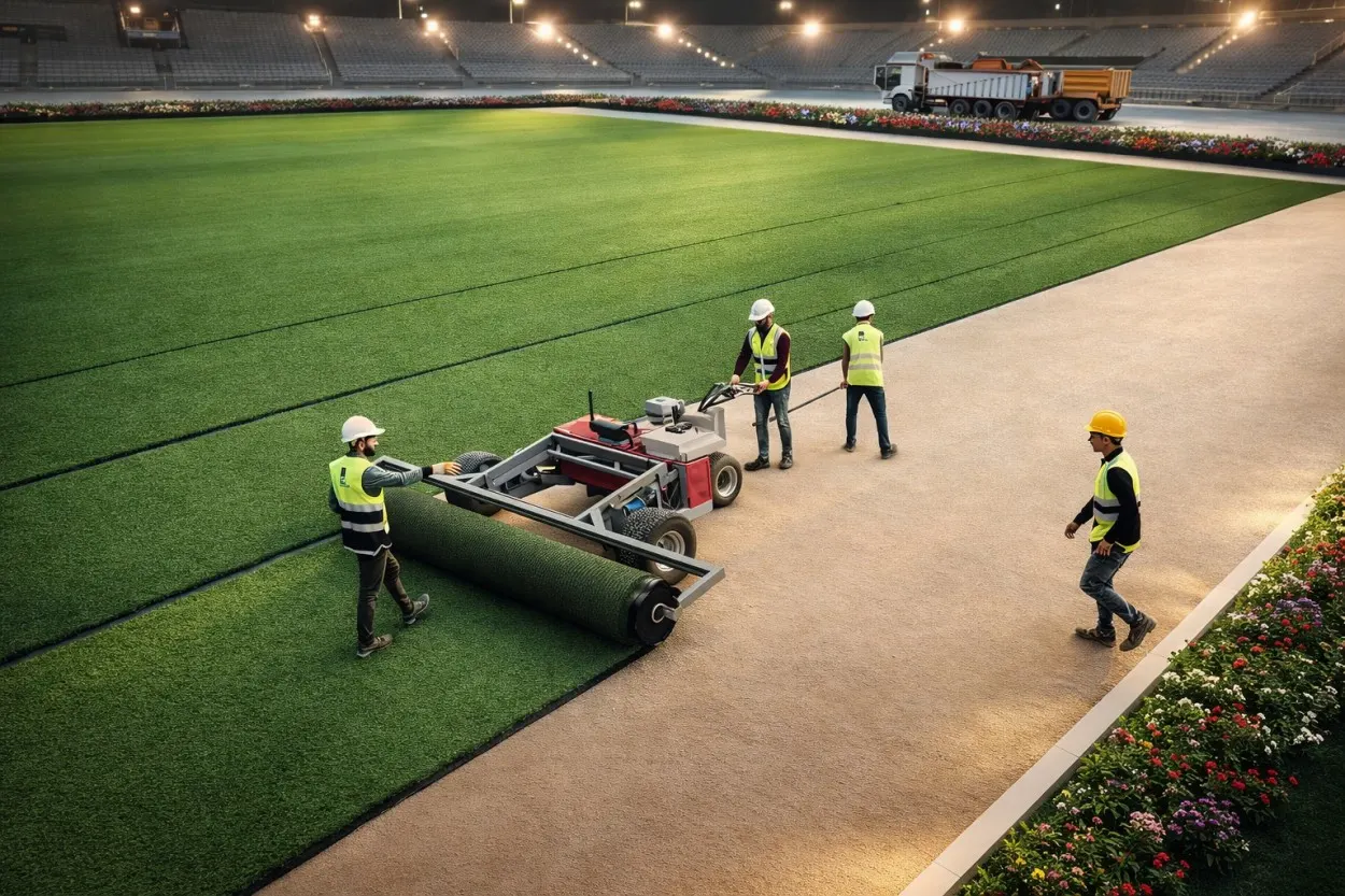 Artificial Grass Turf installation near Bachupally